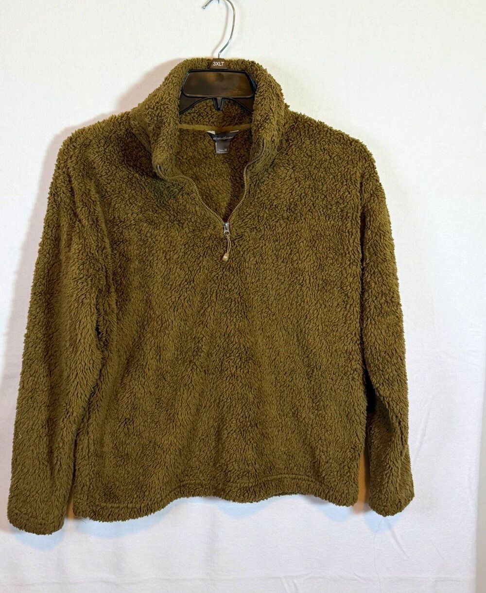 Eddie Bauer Women’ Brown 1/4 Zip Pullover Jacket Stand-Up Collar M